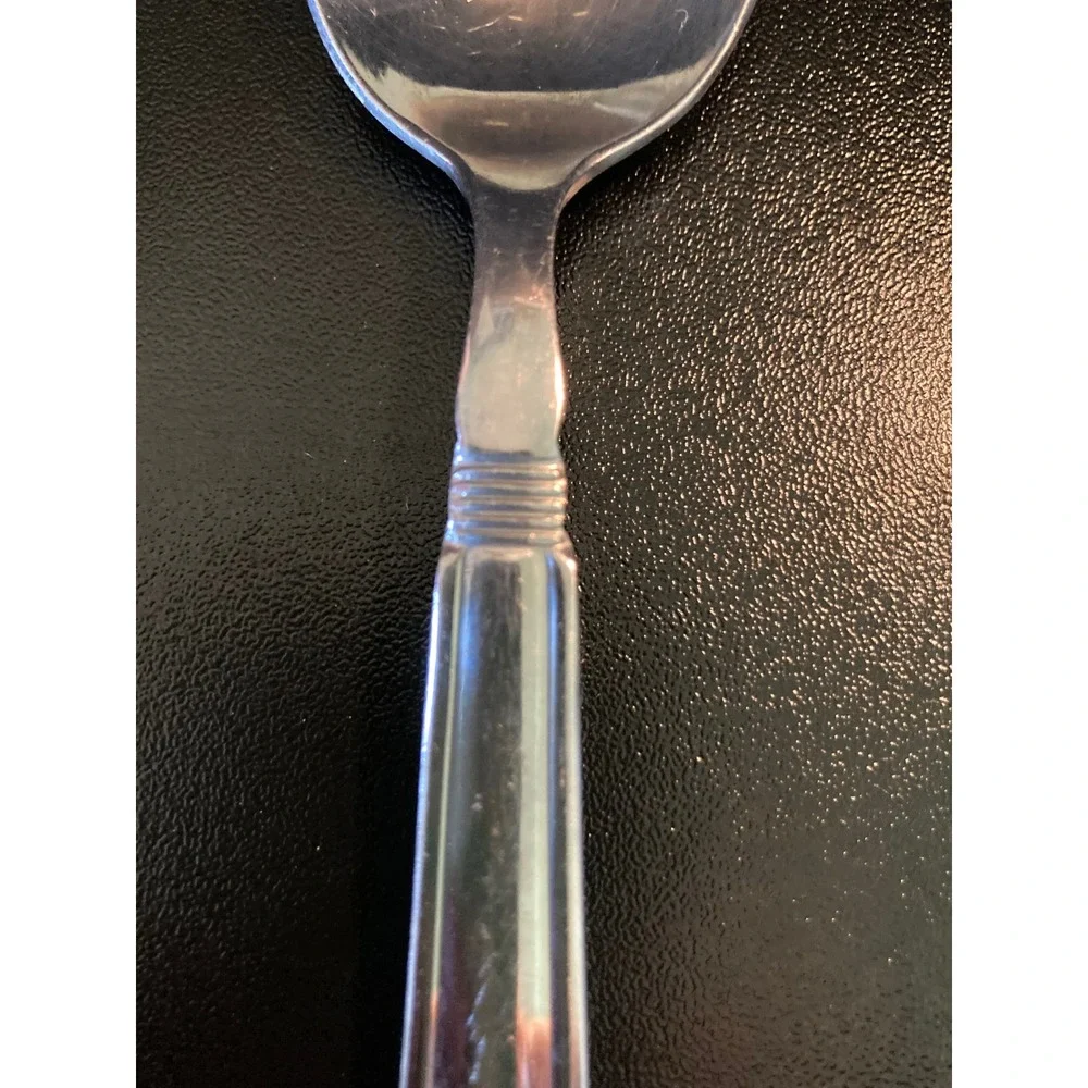 Pfaltzgraff JUNCTION Stainless 6 Teaspoons Soup Spoon Lot 7 Replacement Flatware